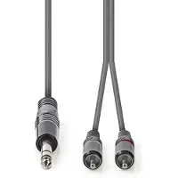Nedis Coth23300gy30 Stereo-audiokabel M-2x Rca M Vernickelt 6.35mm 3 M