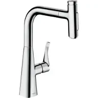 Hansgrohe Spültisch-Einhebelmischer 240 Metris Select M71 mit Ausziehbrause, 2jet, chrom