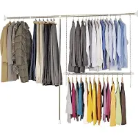 Wenko Teleskopregal "Garderobe", silber (silberfarben), B:250cm H:202cm T:5cm, Edelstahl, Regale, Teleskopregal, flexibles Kleiderstangensystem, belastbar bis 110 kg