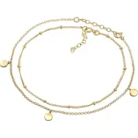 Elli Fußketten Set "Fußschmuck Ball Basic 2er Set 925 Sterling Silber" Gr. 22, gold, Fußketten, Damen, Silber 925 (Sterlingsilber), Fußketten Set