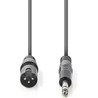 Nedis Coth15100gy50 Symmetrisches Audiokabel Xlr 3-polig M-m Vernickelt 6.35mm 5 M