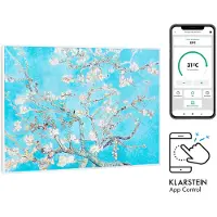 Klarstein Infrarotheizung mit Thermostat, 500W Elektroheizung, Smart Home Bild-Infrarotheizung zur Wandmontage, IR mit IoT/WiFi App-Control, Feuchtraum Flach-Heizkörper Wand Heizung