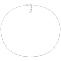Elli Choker "Halskette Choker Kreuz Symbol Trend 925 Silber" Gr. 36, silber, Halsketten, Damen, ohne Stein, Silber 925 (Sterlingsilber), Choker