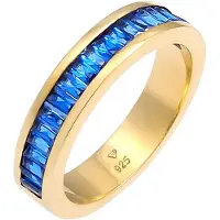 Elli Silberring PREMIUM "Ring Memoire Saphir Rechteck 925 Silber vergoldet" Gr. 54, gold, Fingerringe, Damen, 54, Silber 925 (Sterlingsilber), Silberring