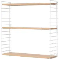 Tomado Wandregal "Tomado", weiß (weiß, buchefarben), B:70cm H:68cm T:21cm, Regale, Wandregal, 3 Ablageböden aus Buchenholz