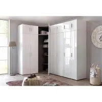 Wimex Drehtürenschrank "Malta", weiß (weiß, hochglanz weiß), B:30cm H:185cm T:40cm, Schränke, Drehtürenschrank, mit Hochglanz-Front