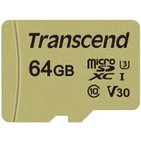 Transcend 500S, 64 GB, MicroSDXC, Klasse 10, UHS-I, 95 MB/s, 80 MB/s