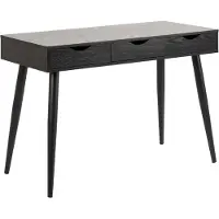 Fonq Schreibtisch GROUP "Neptun mit 3 Schubladen im skandinavischen Design", schwarz (schwarz, schwarz), B:110cm H:77,1cm T:50cm, Tische, Schreibtisch, Bürotisch - Stilvoll & Zeitlos, Breite 110 cm