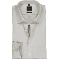 Olymp Businesshemd "Luxor modern fit", Herren, Gr. 47, N-Gr, grau (silbergrau), Web, Obermaterial: 100% Baumwolle, modern fit, Hemden Businesshemd, Topseller