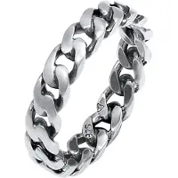 Elli Silberring "Ring Panzer Design Bandring 925 Silber" Gr. 54, schwarz, Fingerringe, Damen, 54, Silber 925 (Sterlingsilber), Silberring