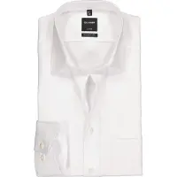 Olymp Businesshemd "Luxor modern fit", Herren, Gr. 46, N-Gr, weiß, Obermaterial: 100% Baumwolle, unifarben, tailliert, verstellbar eckige 1-Knopf-Manschette mit Knöpfen, Hemden Businesshemd, Bügelfrei