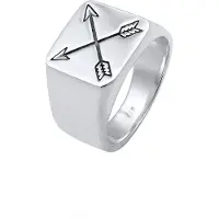 KUZZOI Ring Herren Siegelring Matt Basic Pfeil 925 Silber Kuzzoi Silber