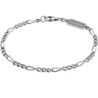 KUZZOI Armband Männer Figaro Massiv Basic 925Er Silber Kuzzoi Schwarz