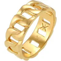 KUZZOI Silberring "Ring Herren Chunky Chain Look Panzerglieder 925 Silber" Gr. 62, gold, Fingerringe, Herren, 62, Silber 925 (Sterlingsilber), Silberring