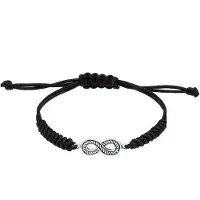 KUZZOI Armband Textilband Infinity Symbol Oxidiert 925 Silber Kuzzoi Schwarz