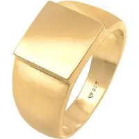 KUZZOI Ring Siegelring Herren Rechteckig Glanz 925 Silber Kuzzoi Gold