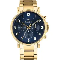 Tommy Hilfiger Daniel Armbanduhr gold blau Edelstahl