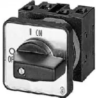 Eaton EIN-AUS-Schalter, P3, 63 A, Einbau, 3-polig, mit schwarzem Knebel und Frontschild 026861
