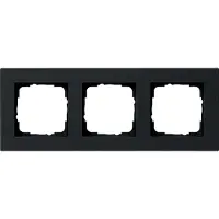 Gira Abdeckrahmen, 3f, flach, E2, Schwarz, m, 1 Stk.