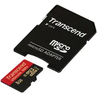 Transcend 8GB microSDHC Class 10 UHS-I (Ultimate), 8 GB, MicroSDHC, Klasse 10, MLC, 90 MB/s, Class 1 (U1)