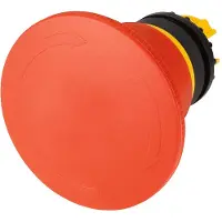 Eaton Power Quality Eaton 121464 NOT-HALT-/NOT-AUS-Taste, RMQ-Titan, Palmenform, 60 mm, unbeleuchtet, Drehentriegelung, rot, gelb, RAL 3000 M22-PVT60P