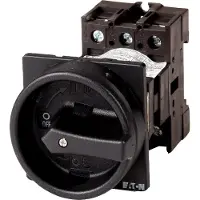 Eaton 055484 Hauptschalter, P1, 32 A, Zwischenbau, 3-polig, HALT-Funktion, mit schwarzem Drehgriff und Sperrkranz, abschließbar in 0-Stellung