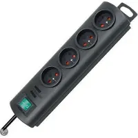 Brennenstuhl 1153304124 Mehrfachsockel 1,5 m 4 AC-Steckdosen Innen Schwarz