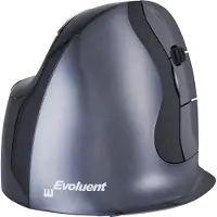 Evoluent VMDLW, rechts, Vertikale Ausführung, Laser, RF Wireless, Schwarz, Grau