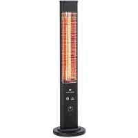 Blumfeldt Klarstein Infrarotheizung, Heizstrahler für den Innenraum, Infrarotheizung Standgerät, Sicher Elektroheizung mit Kippschutz, Energieeffiziente Heizung mit IP65, Terrassen-Heizstrahler, 1200 Watt