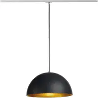 SLV 1-Phasen Schienensystem Pendelleuchte Forchini, schwarz, gold, mit silbergrauem Adapter