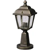Albert Sockelleuchte A-142386, braun-messing, Aluguss, Hohlglas, E27, IP44, 440x170x170mm