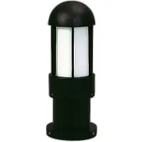 Albert Sockelleuchte A-92297, schwarz, Aluguss, Opalglas, E27, IP44, 405x135mm