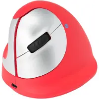 R-Go Tools R-Go HE Sport ergonomische Maus, vertikale Maus, zur Vorbeugung von RSI-Syndromen, Größe M (Handlänge 165-185 mm), für Linkshänder, kabellose Bluetooth-Verbindung, rot