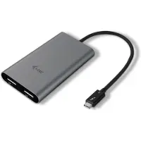 I-Tec Thunderbolt 3 Dual DP Video Adapter, Thunderbolt 3, USB Typ-C, DisplayPorts ausgang, 5120 x 2880 Pixel