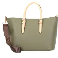 Bugatti Shopper "Damen ELLA", Damen, Gr. B/H/T: 38cm x 23cm x 10cm onesize, grün, Polyurethan (PU), unifarben, Taschen Shopper
