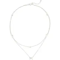 Elli Choker "Halskette Choker Layer Halbmond und Sterne 925er Silber" Gr. 36, silber, Halsketten, Damen, ohne Stein, Silber 925 (Sterlingsilber), Choker