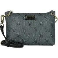 U.S. POLO ASSN. Umhängetasche Hampton Flat Crossbody Bag Black / Black blau