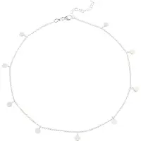Elli Choker "Halskette Choker Plättchen Coins Matt 925 Silber" Gr. 36, silber, Halsketten, Damen, ohne Stein, Silber 925 (Sterlingsilber), Choker