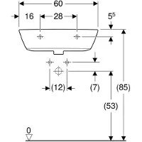 Geberit 500661011 Renova Waschtisch, 60x48cm