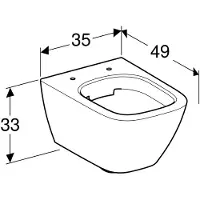 Geberit Wand-Tiefspül-WC Smyle Square compact 350 x 330 x 490 mm, spülrandlos, weiß - 500379011