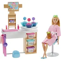 Mattel GJR84 - Barbie - Spielset mit Puppe und Zubehör, Wellness, Spa-Station