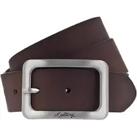 Mustang Ledergürtel "Rachel", Damen, Gr. 105, braun, Rindsleder, unifarben, Basic, Gürtel Ledergürtel, mit eckiger, mattfarbener Schließe, aus Rindsleder, 3,5 cm breit