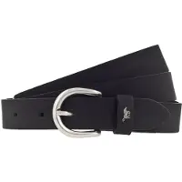 Mustang Ledergürtel "Harper", Damen, Gr. 95, schwarz, Rindsleder, unifarben, Gürtel Ledergürtel, schmale Form, 2,5 cm breit, aus Rindsleder, mit ovaler Schließe