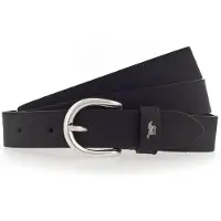 Mustang Ledergürtel "Harper", Damen, Gr. 85, blau (navy), Rindsleder, Gürtel Ledergürtel, schmale Form, 2,5 cm breit, aus Rindsleder, mit ovaler Schließe