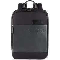 Piquadro Ade Laptoprucksack aus recyceltem Stoff schwarz