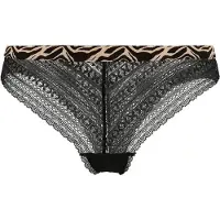 s.Oliver Brasilslip , Damen, Gr. 36/38, schwarz-weiß (schwarz), Obermaterial: 90% Polyamid, 10% Elasthan, unifarben, Unterhosen Brasilslip, aus grafischer Spitze