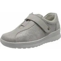 Berkemann Susanna Halbschuh, grau, Softnubuk/Stretch, Klettverschluss, Wechselfussbett 05351-649 37 1/2