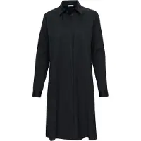 Seidensticker Sommerkleid "Schwarze Rose", Damen, Gr. XL(42), Normalgrößen, schwarz, 97% Baumwolle, 3% Elasthan, glänzend, unifarben, regular fit, Kleider Sommerkleid, 1/1 Kragen Uni