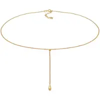 Elli Y-Kette "Halskette Choker Y-kette Tropfen Kugel 925 Silber" Gr. 36, gold, Halsketten, Damen, ohne Stein, Silber 925 (Sterlingsilber), Y-Kette