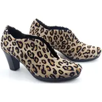 Gabor Damen Pumps Leder Leopardenprint 6,0 cm Absatzhöhe offener Front abnehmbare Innensohle